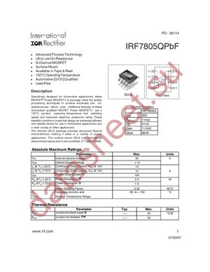 IRF7805QTRPBF datasheet  